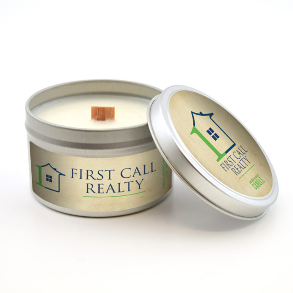 Custom Realtor Personalized Travel Tin Candle Closing Gifts
