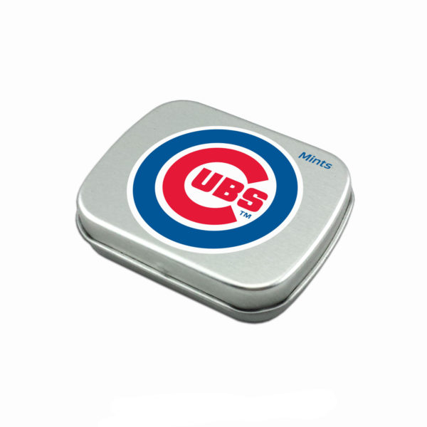 MLB Chicago Cubs Personalized Mint Tin with Sugar-Free Peppermint Candy from Worthy Promotional Products