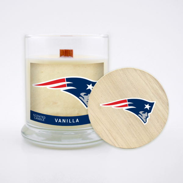 NFL New England Patriots 8 oz Soy Wax Candle with Wood Wick