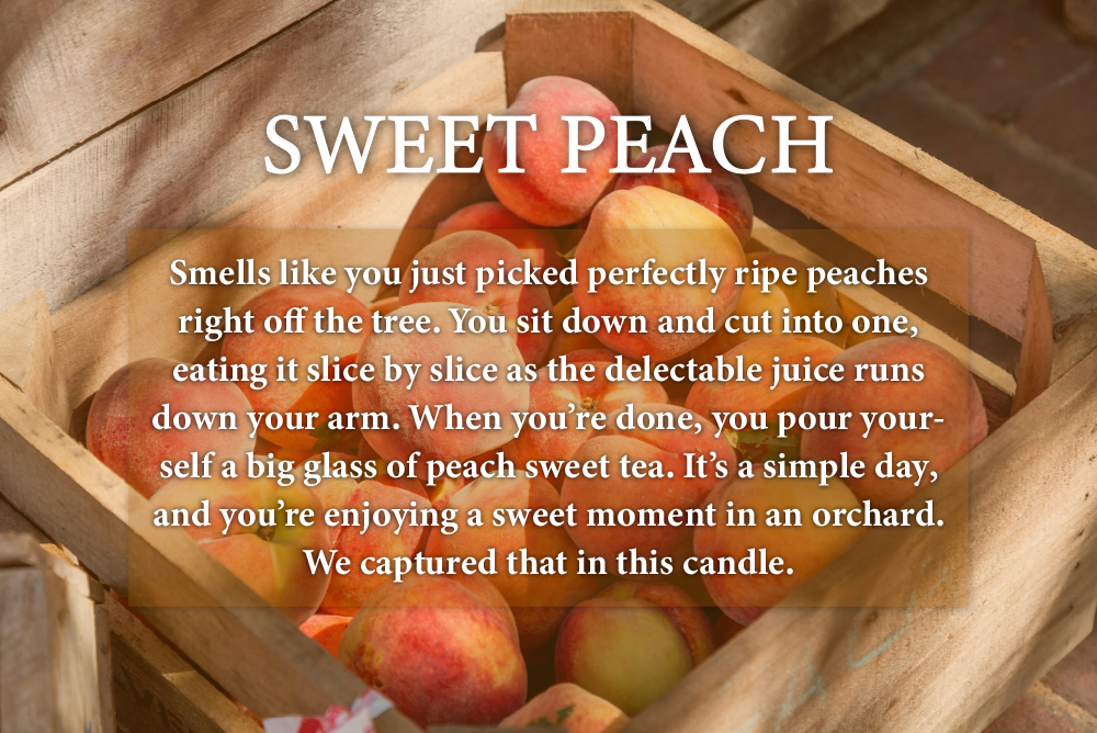 Custom scented candles, Sweet Peach scent, at CustomWorthyPromo.com