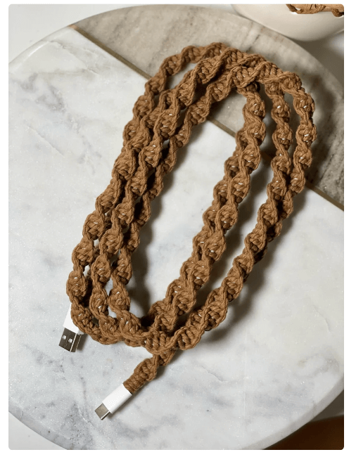 Phone charge cord that looks like a rope.